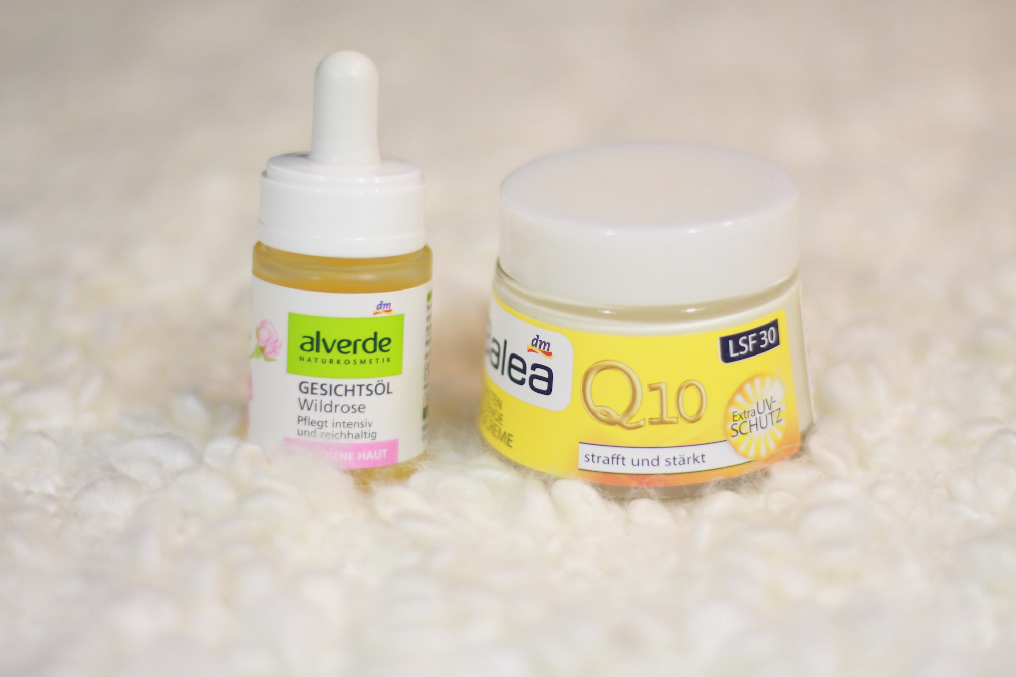 dm Q10 Sonnencreme und Alverde Gesichtsöl Rose